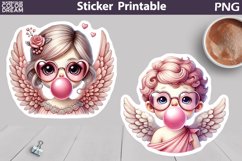 Cute Cupid Bubble Sticker | Valentine&#039;s Day Sticker Product Image 1