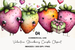 Valentine Strawberry Couple Clipart Product Image 1