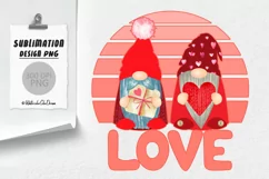 Valentines Day Sublimation. Love Gnomes PNG Product Image 1