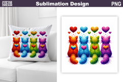 Cat Valentine Sublimation | Valentines Day Pillow Design Product Image 1