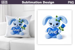 Bunny Valentine Sublimation | Valentines Day Pillow Design Product Image 1