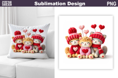 Cats Valentine Sublimation | Valentines Day Pillow Design Product Image 1