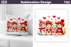 Cats Valentine Sublimation | Valentines Day Pillow Design Product Image 1
