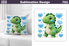 Dinosaur Valentine Sublimation | Valentines Day Pillow Product Image 1