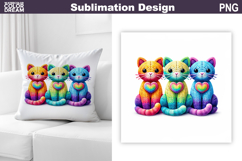 Cat Valentine Sublimation | Valentines Day Pillow Design Product Image 1