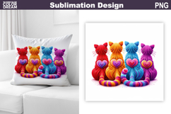 Cat Valentine Sublimation | Valentines Day Pillow Design Product Image 1