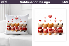 Cats Valentine Sublimation | Valentines Day Pillow Design Product Image 1