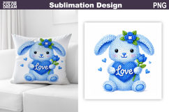 Bunny Valentine Sublimation | Valentines Day Pillow Design Product Image 1