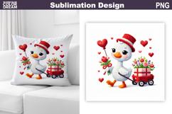 Valentine Silly Goose Sublimation | Valentines Day Pillow Product Image 1