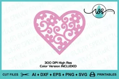 Valentine Heart SVG, Heart SVG, Anniversary SVG, Floral SVG Product Image 2