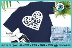 Valentine Heart SVG, Heart SVG, Anniversary SVG, Floral SVG Product Image 3