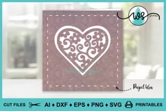 Valentine Heart SVG, Heart SVG, Anniversary SVG, Floral SVG Product Image 6