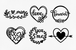 Valentine gift svg Valentine wreath svg paper cut Love heart Product Image 2