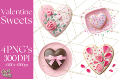 Valentine Sweet Treats Clipart PNG Cupcakes Cookie Chocolate Product Image 1
