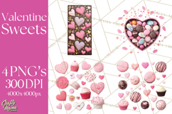 Valentine Sweet Treats Clipart PNG Cupcakes Cookie Chocolate Product Image 1