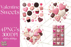 Valentine Sweet Treats Clipart PNG Cupcakes Cookie Chocolate Product Image 1