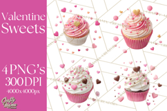 Valentine Sweet Treats Clipart PNG Cupcakes Cookie Chocolate Product Image 1