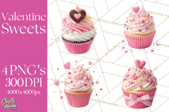 Valentine Sweet Treats Clipart PNG Cupcakes Cookie Chocolate Product Image 1