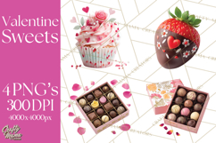 Valentine Sweet Treats Clipart PNG Cupcakes Cookie Chocolate Product Image 1