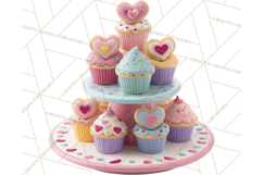 Valentine Sweet Treats Clipart PNG Cupcakes Cookie Chocolate Product Image 2