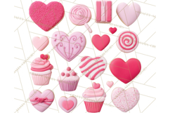 Valentine Sweet Treats Clipart PNG Cupcakes Cookie Chocolate Product Image 5