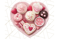 Valentine Sweet Treats Clipart PNG Cupcakes Cookie Chocolate Product Image 2