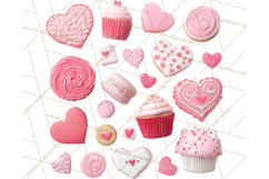Valentine Sweet Treats Clipart PNG Cupcakes Cookie Chocolate Product Image 4