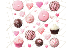 Valentine Sweet Treats Clipart PNG Cupcakes Cookie Chocolate Product Image 5