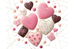 Valentine Sweet Treats Clipart PNG Cupcakes Cookie Chocolate Product Image 3