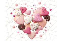 Valentine Sweet Treats Clipart PNG Cupcakes Cookie Chocolate Product Image 4
