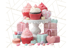 Valentine Sweet Treats Clipart PNG Cupcakes Cookie Chocolate Product Image 2