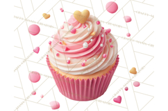 Valentine Sweet Treats Clipart PNG Cupcakes Cookie Chocolate Product Image 3