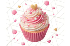 Valentine Sweet Treats Clipart PNG Cupcakes Cookie Chocolate Product Image 3