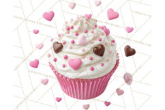 Valentine Sweet Treats Clipart PNG Cupcakes Cookie Chocolate Product Image 4