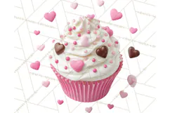 Valentine Sweet Treats Clipart PNG Cupcakes Cookie Chocolate Product Image 4