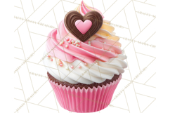 Valentine Sweet Treats Clipart PNG Cupcakes Cookie Chocolate Product Image 2