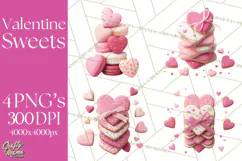 Valentine Sweet Treats Clipart PNG Cupcakes Cookie Chocolate Product Image 1