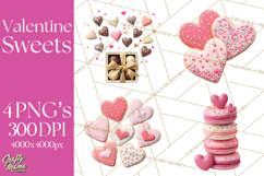 Valentine Sweet Treats Clipart PNG Cupcakes Cookie Chocolate Product Image 1