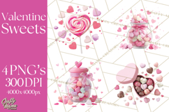 Valentine Sweet Treats Clipart PNG Cupcakes Cookie Chocolate Product Image 1