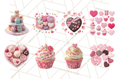 Valentine Sweet Treats Clipart PNG Cupcakes Cookie Chocolate Product Image 9