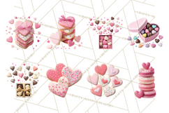 Valentine Sweet Treats Clipart PNG Cupcakes Cookie Chocolate Product Image 2