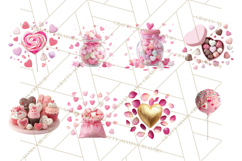 Valentine Sweet Treats Clipart PNG Cupcakes Cookie Chocolate Product Image 3