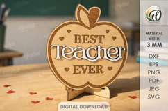 Valentine Teacher Appreciation Laser Cut. Stand Decor SVG Product Image 1
