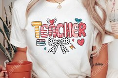 Valentine Teacher Coquette Bow Png, Teacher Valentine png Product Image 2