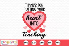 Valentine teacher SVG