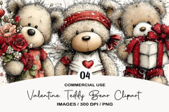 Valentine Teddy Bear Clipart Product Image 1