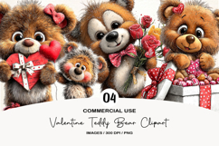 Valentine Teddy Bear Clipart Product Image 1