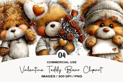 Valentine Teddy Bear Clipart Product Image 1
