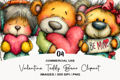 Valentine Teddy Bear Clipart Product Image 1