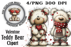 Valentine Teddy Bear Clipart Png Product Image 1